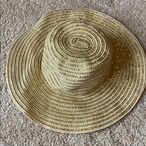 Gymboree Straw Sparkle beach hat size Medium NWOT